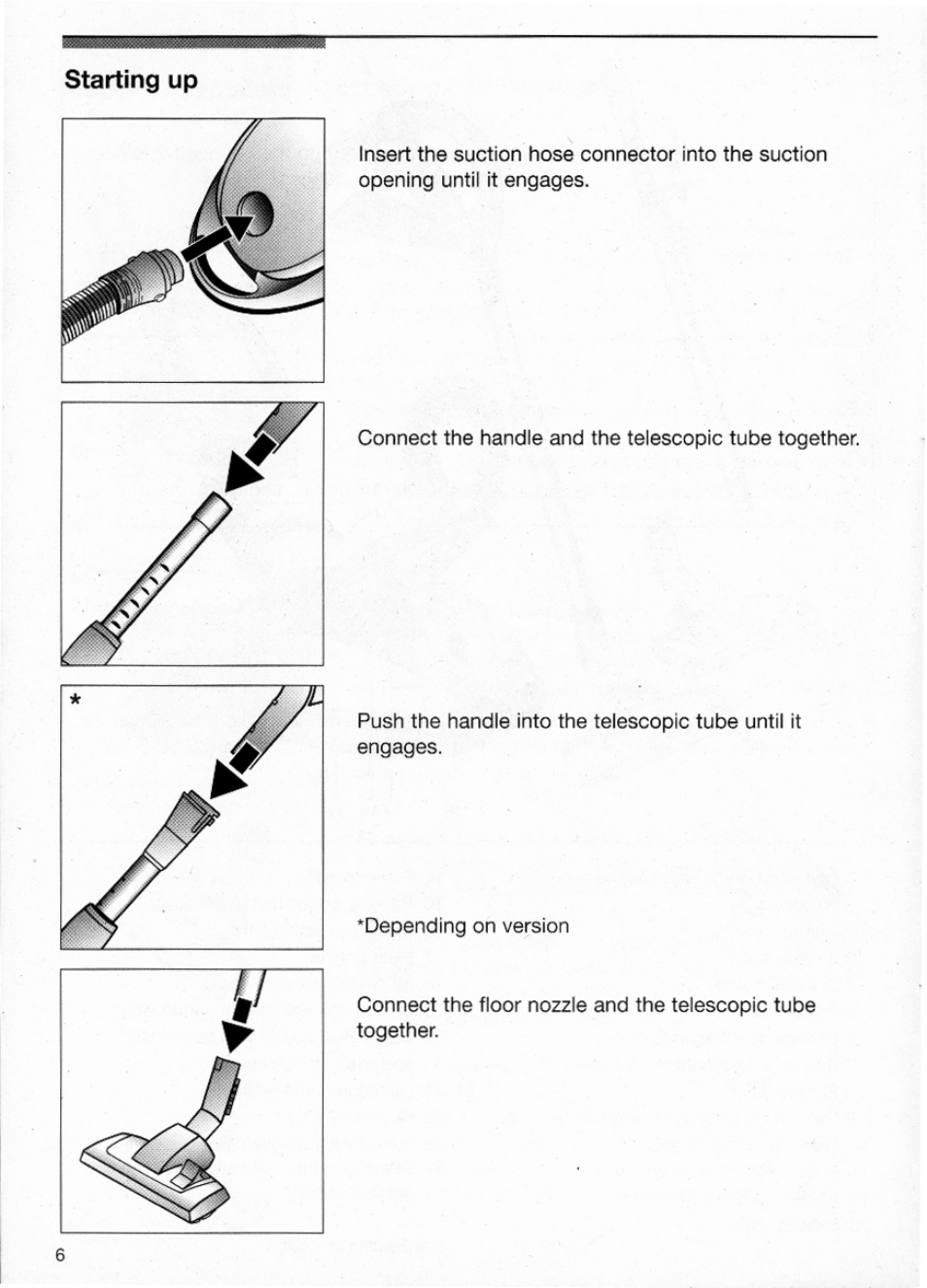 Starting up | Bosch BSG81 User Manual | Page 6 / 20