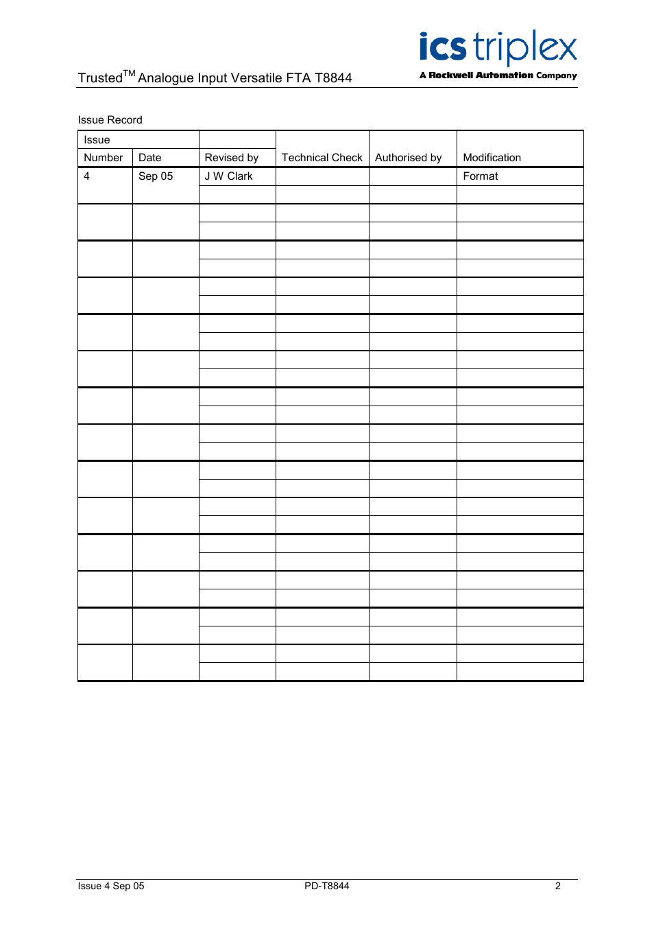 Trusted, Analogue input versatile fta t8844 | Rockwell Automation T8844 Trusted 40 Channel Analogue Input Versatile FTA User Manual | Page 2 / 14