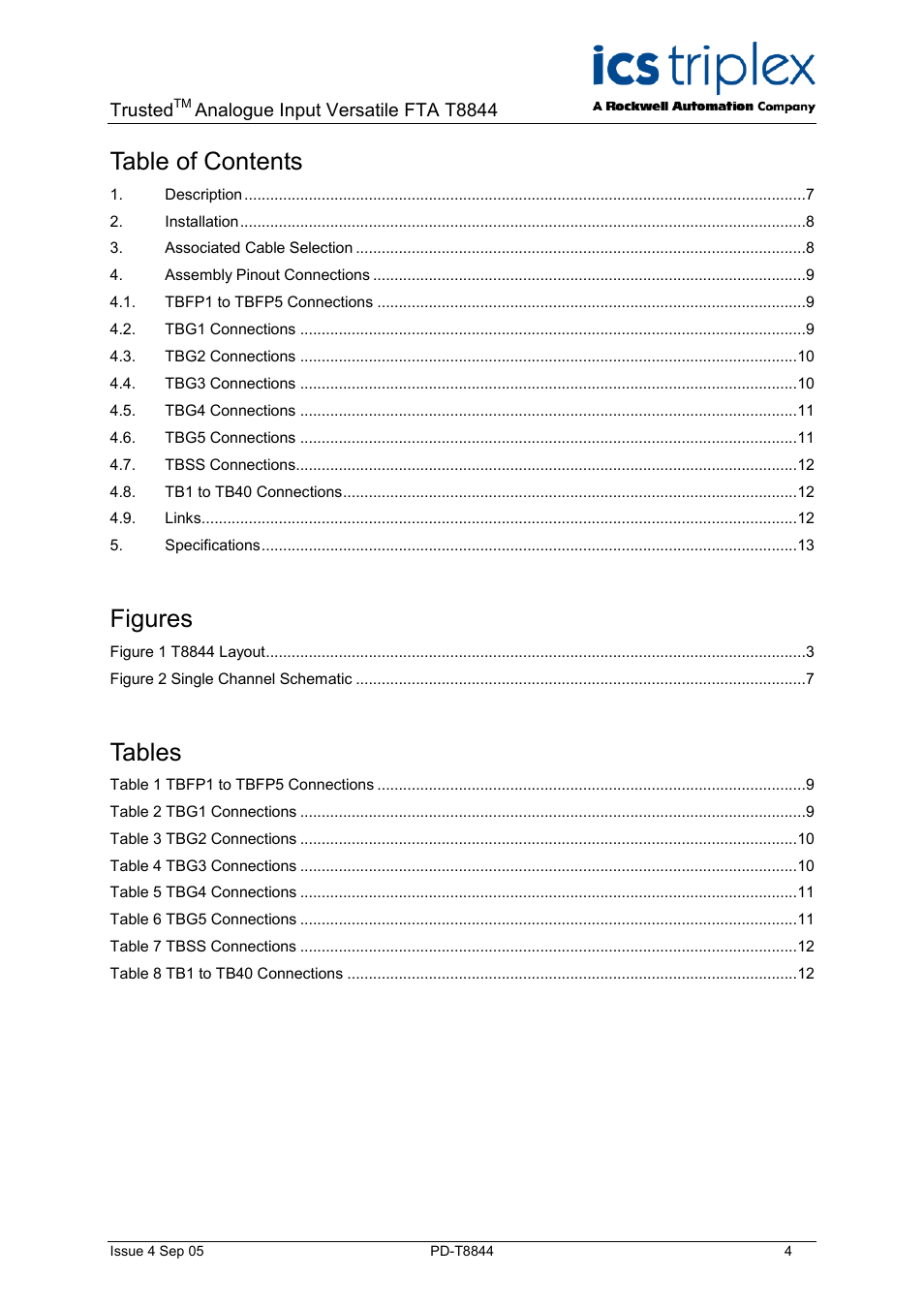 Rockwell Automation T8844 Trusted 40 Channel Analogue Input Versatile FTA User Manual | Page 4 / 14