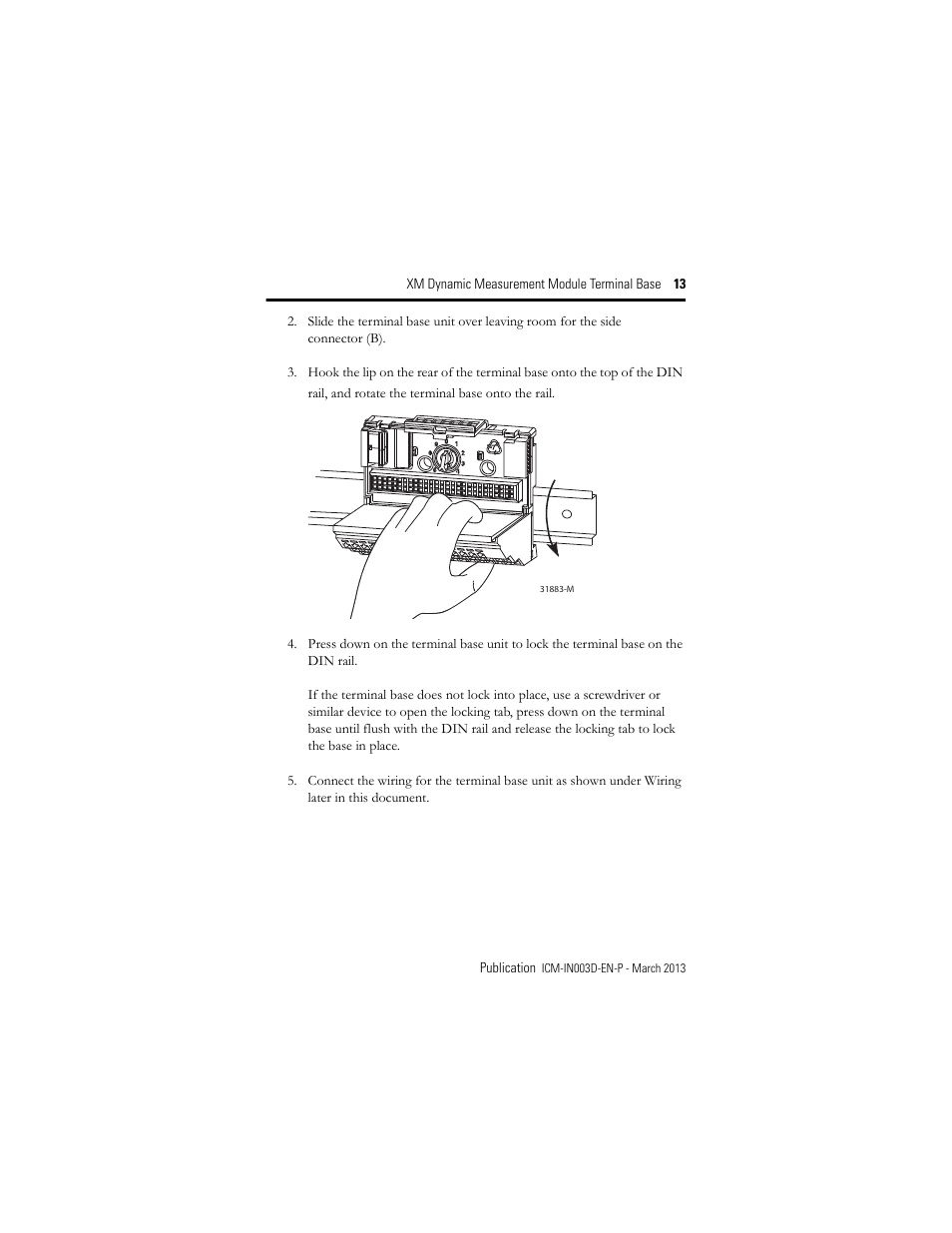Rockwell Automation 1440-TBS-J XM Dynamic Measurement Module Terminal Base User Manual | Page 13 / 24