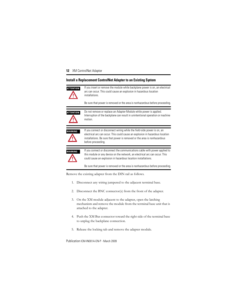 Rockwell Automation 1440-ACNR XM ControlNet Adapter User Manual | Page 12 / 20