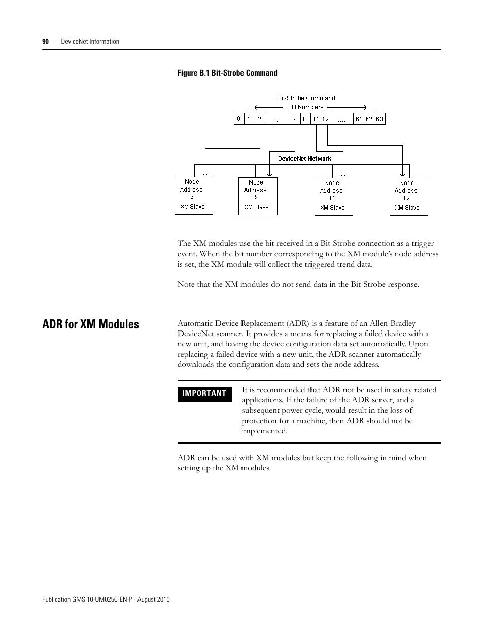 Adr for xm modules | Rockwell Automation 1440-VDRP06-00RH XM-160/161/162 Direct Vibration Module User Manual | Page 98 / 143