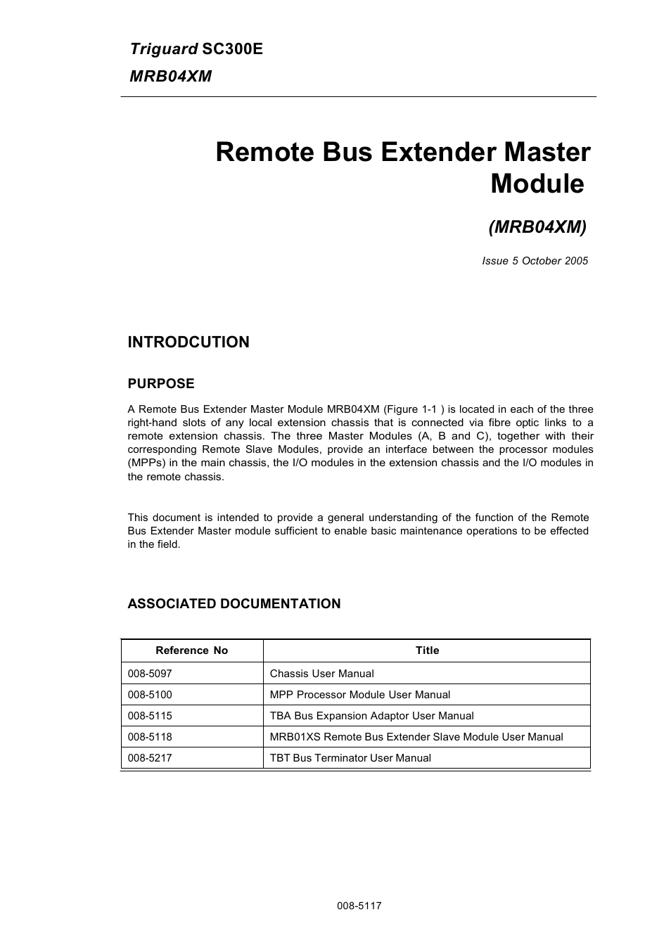 Rockwell Automation MRB04XM Remote Bus Extender Master Module User Manual | 5 pages