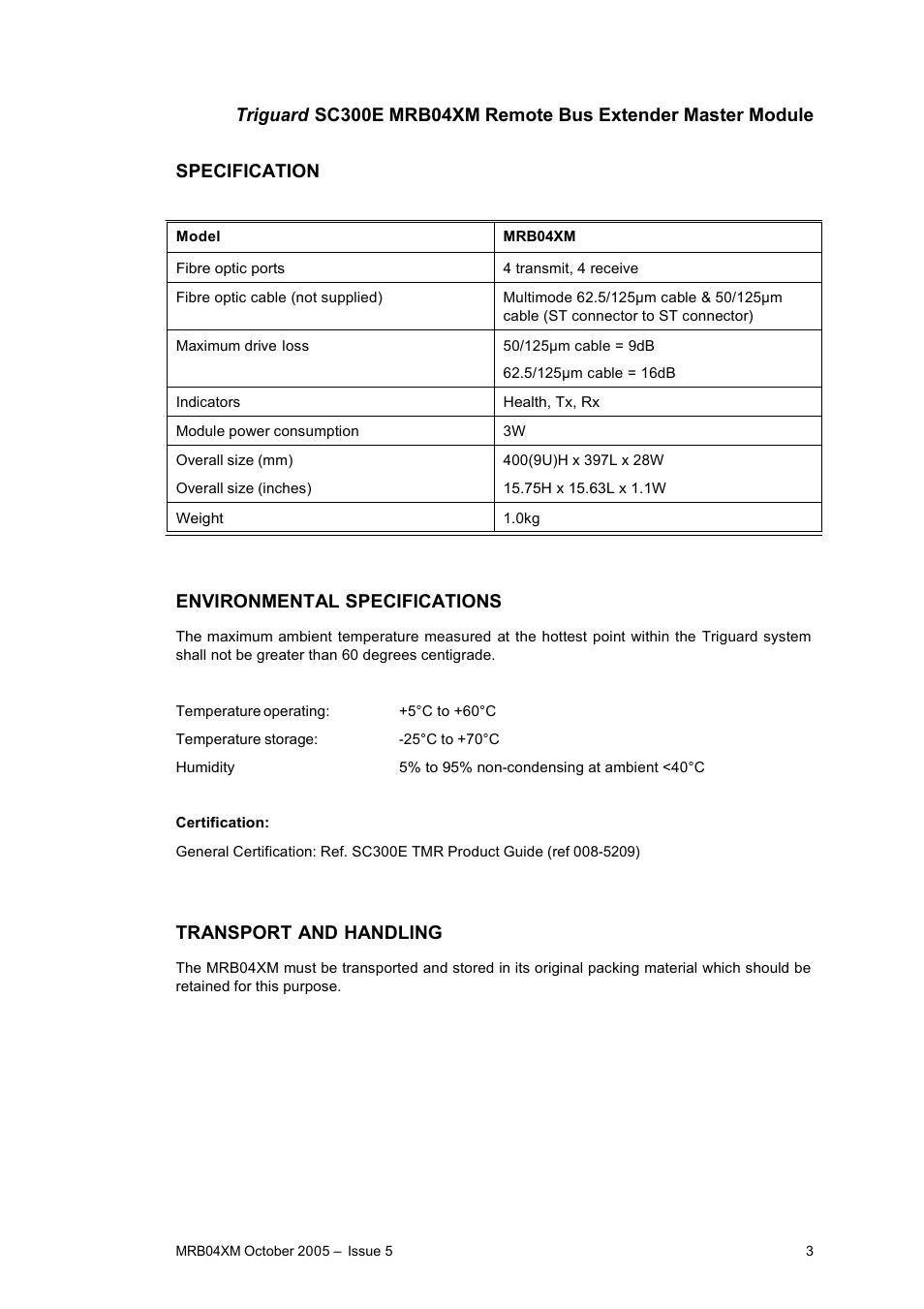 Rockwell Automation MRB04XM Remote Bus Extender Master Module User Manual | Page 3 / 5