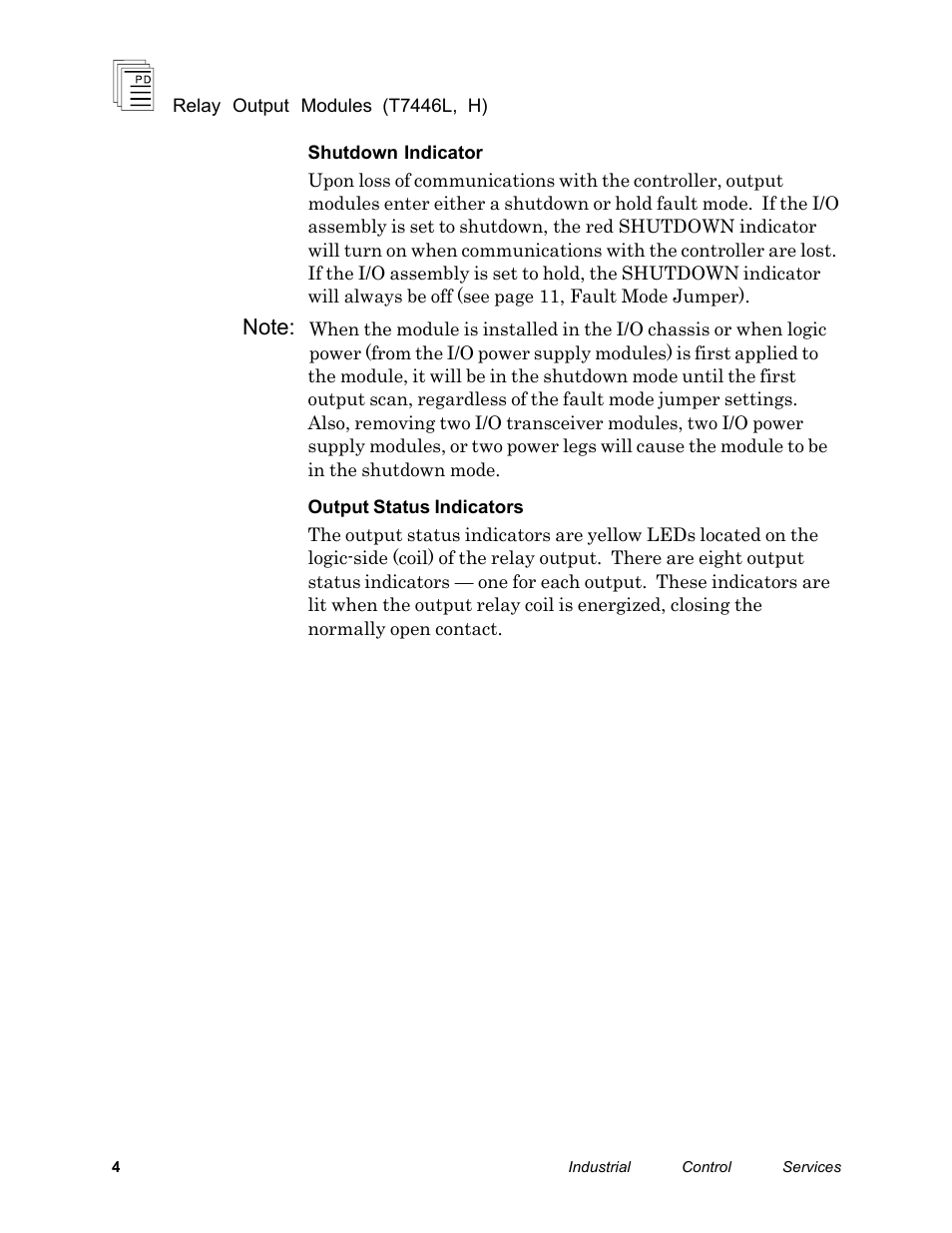 Rockwell Automation T7446L_H ICS Regent+Plus Relay Output Modules User Manual | Page 4 / 18