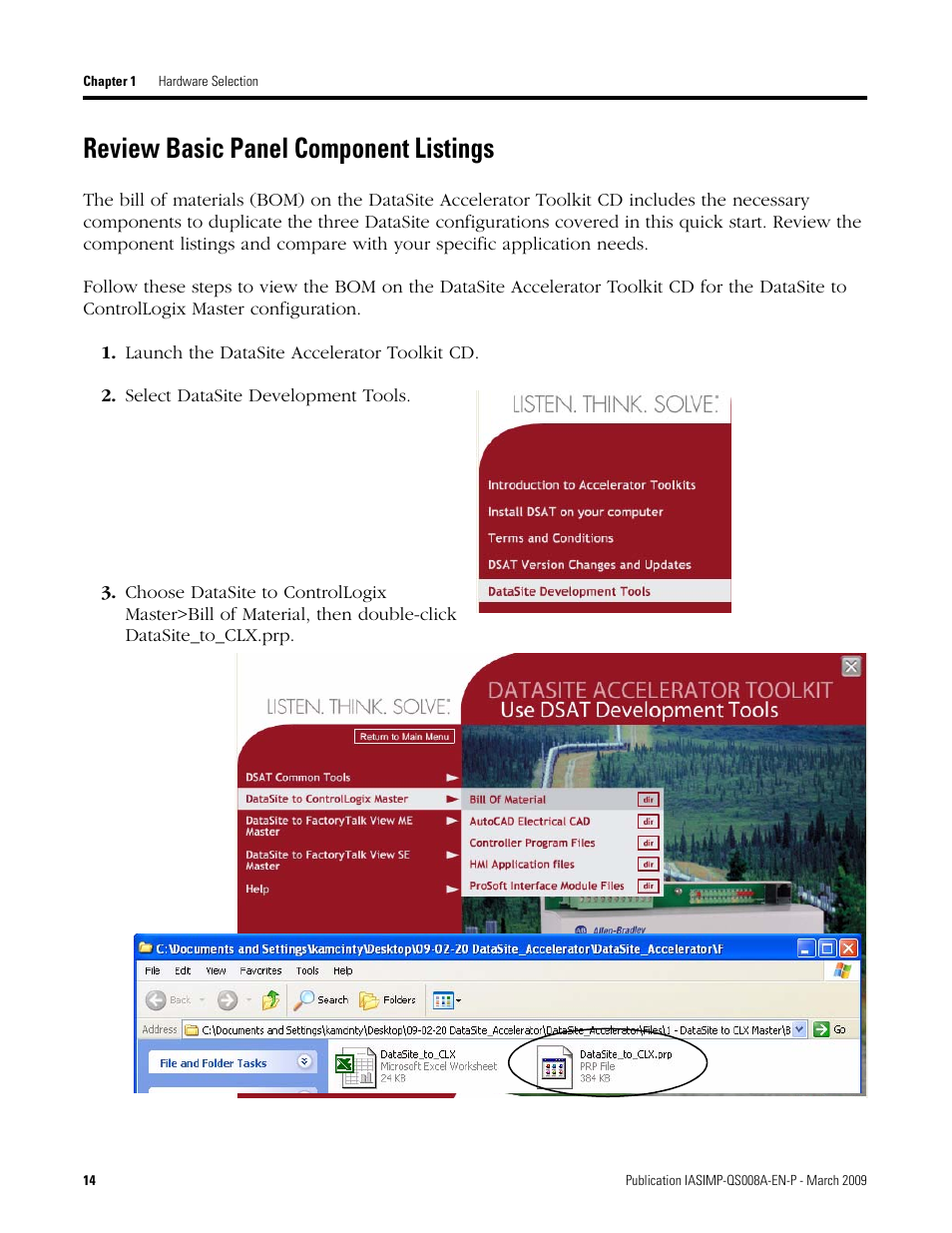 Review basic panel component listings | Rockwell Automation 1758 DataSite Accelerator Toolkit User Manual | Page 14 / 112