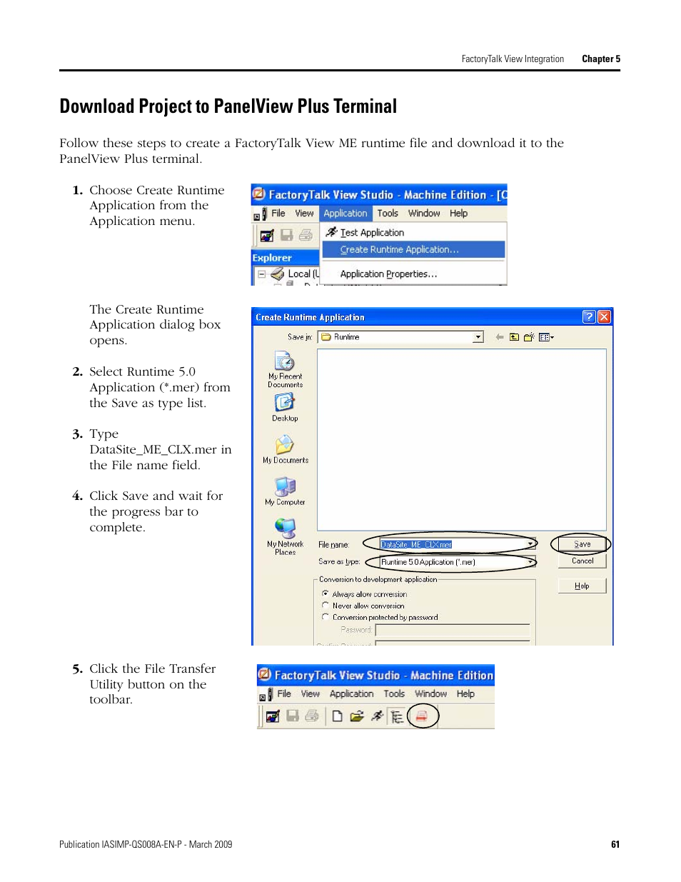 Download project to panelview plus terminal, Download project to, Panelview plus terminal | Rockwell Automation 1758 DataSite Accelerator Toolkit User Manual | Page 61 / 112