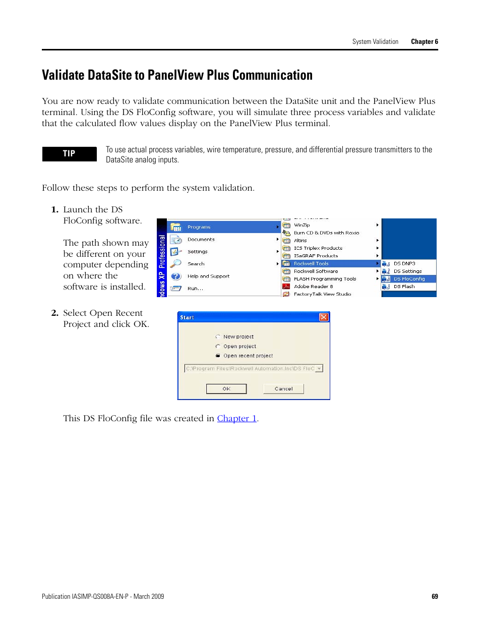 Validate datasite to panelview plus communication, Validate datasite to panelview, Plus communication | Rockwell Automation 1758 DataSite Accelerator Toolkit User Manual | Page 69 / 112