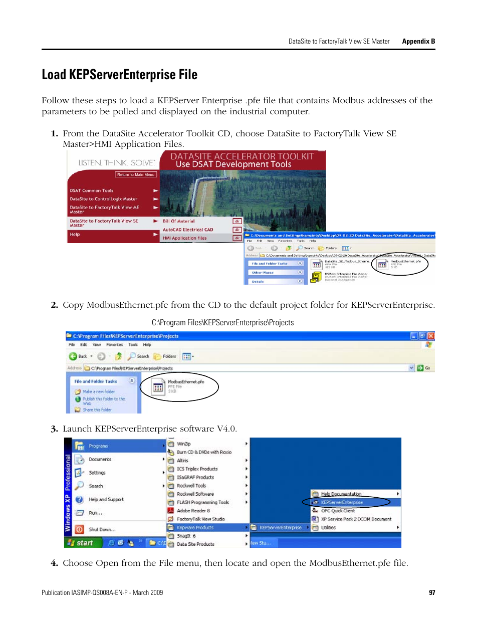Load kepserverenterprise file, Load kepserverenterprise, File | Rockwell Automation 1758 DataSite Accelerator Toolkit User Manual | Page 97 / 112