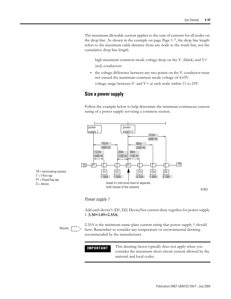Size a power supply | Rockwell Automation DeviceNet Media Design Installation Guide User Manual | Page 27 / 130