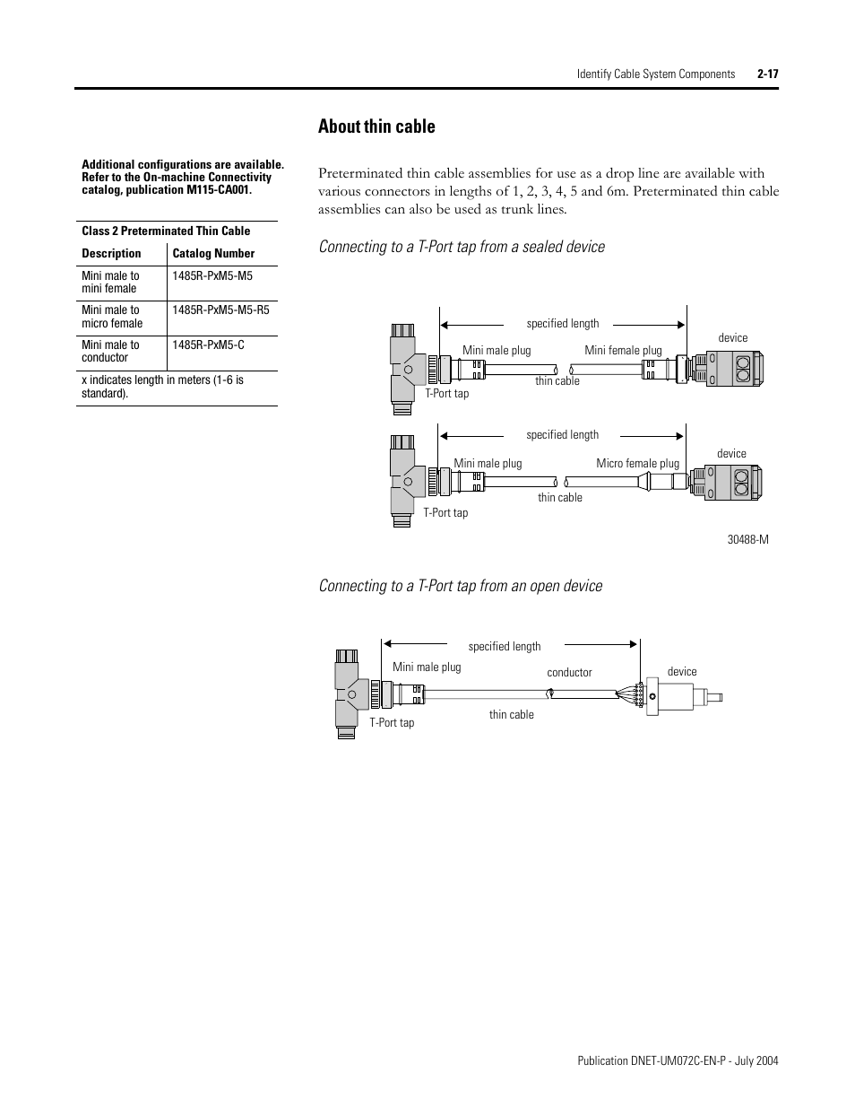 About thin cable | Rockwell Automation DeviceNet Media Design Installation Guide User Manual | Page 53 / 130