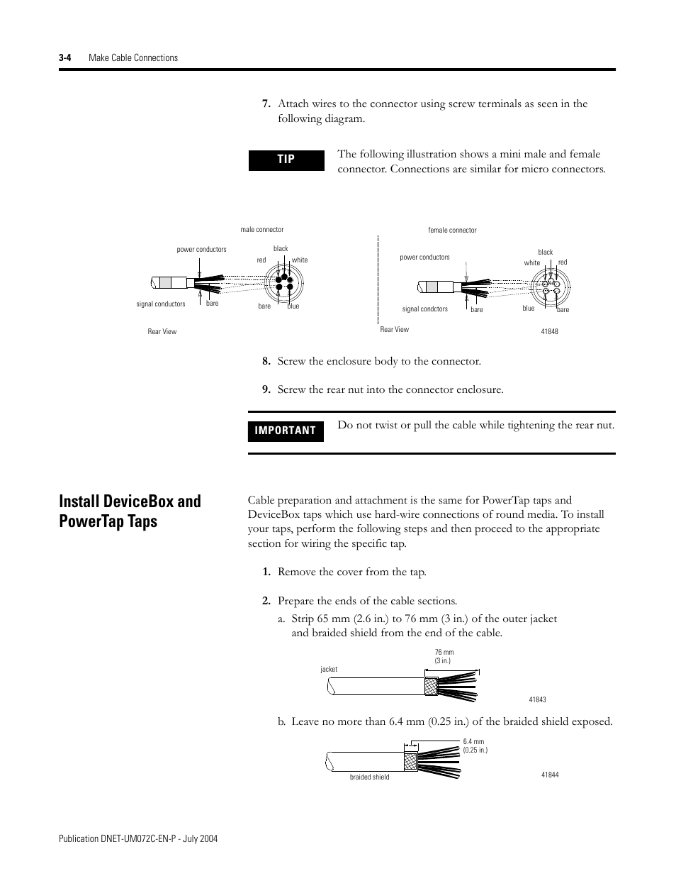 Install devicebox and powertap taps | Rockwell Automation DeviceNet Media Design Installation Guide User Manual | Page 64 / 130