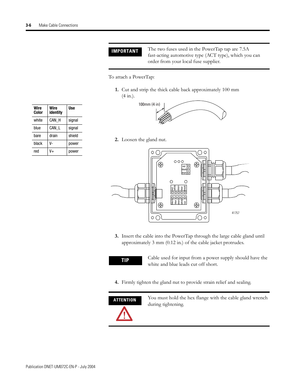 Important | Rockwell Automation DeviceNet Media Design Installation Guide User Manual | Page 66 / 130