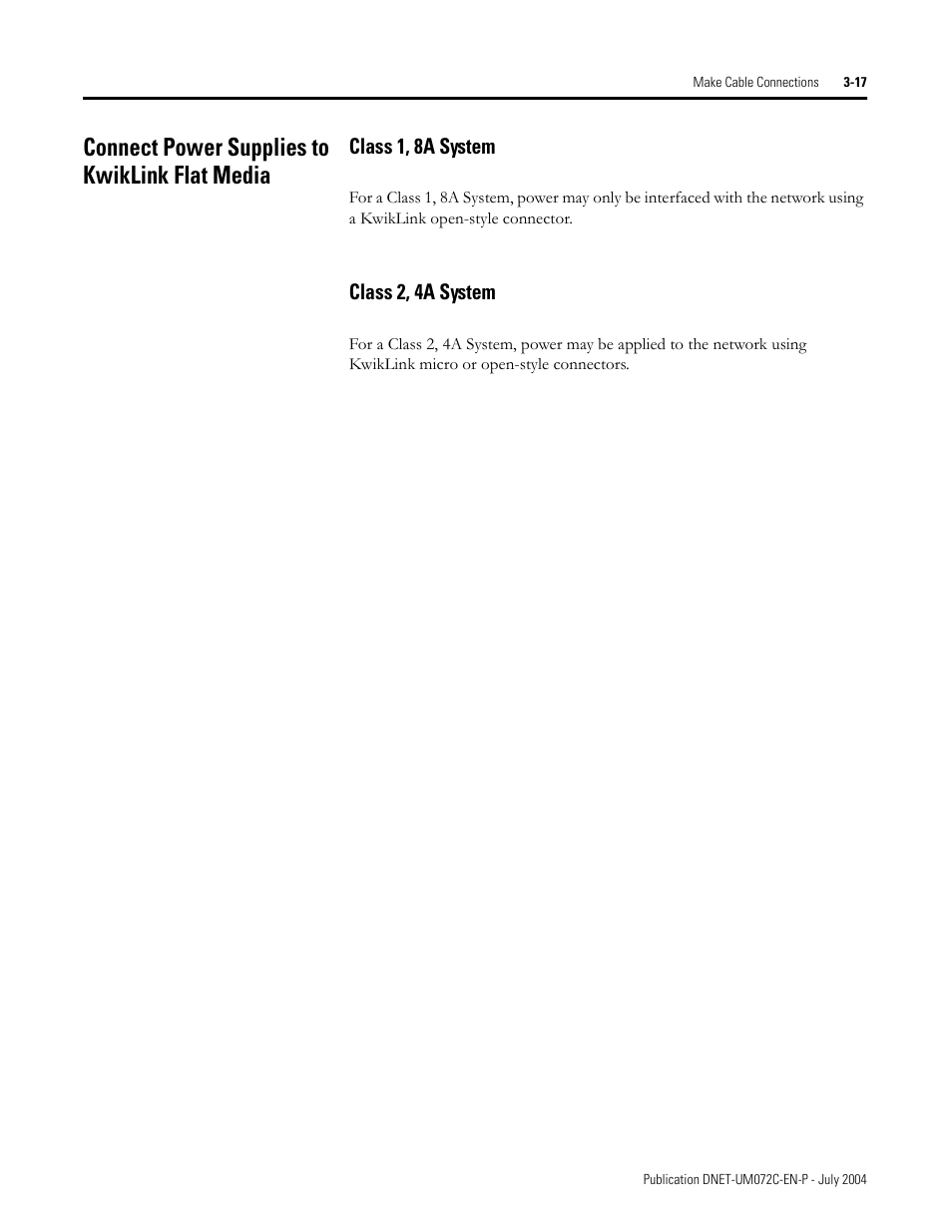 Connect power supplies to kwiklink flat media | Rockwell Automation DeviceNet Media Design Installation Guide User Manual | Page 77 / 130