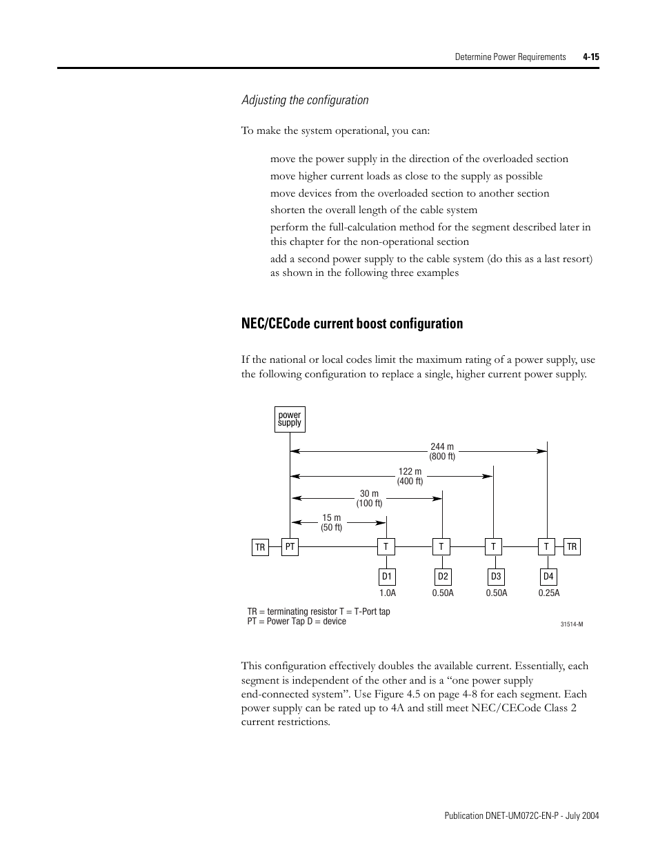 Nec/cecode current boost configuration | Rockwell Automation DeviceNet Media Design Installation Guide User Manual | Page 93 / 130