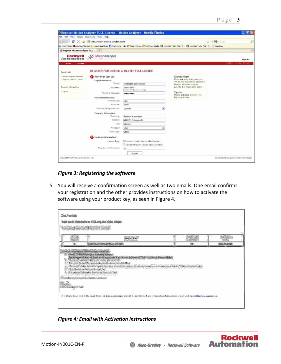 Rockwell Automation Motion Analyzer Registration Instructions User Manual | Page 3 / 6