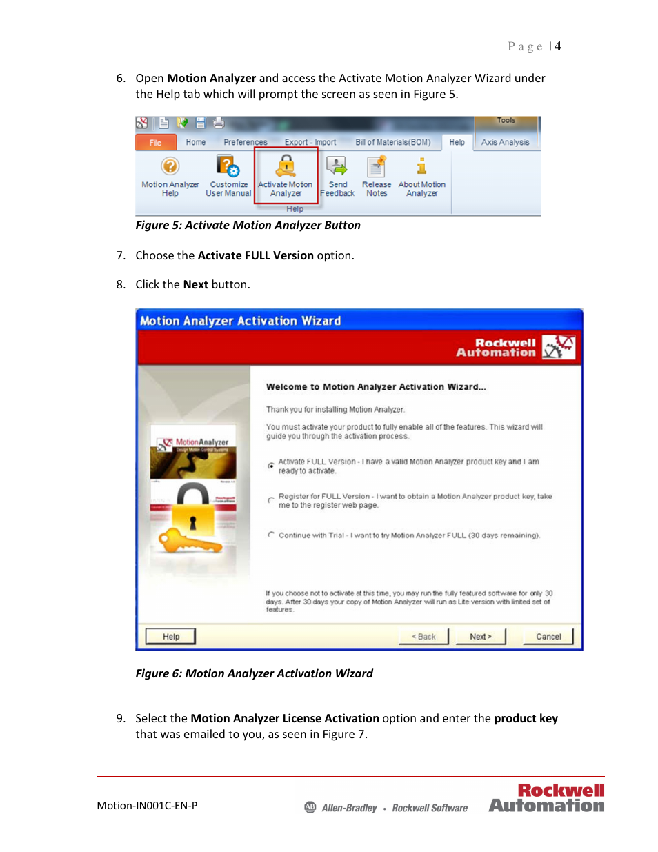 Rockwell Automation Motion Analyzer Registration Instructions User Manual | Page 4 / 6