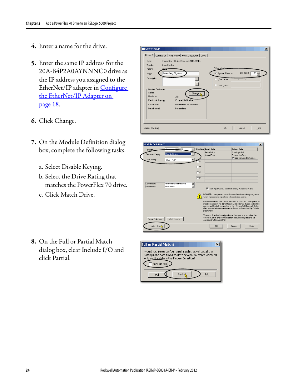 Rockwell Automation Logix5000 Control Systems: Connect PowerFlex 70 Drives over EtherNet/IP Quick Start User Manual | Page 24 / 40
