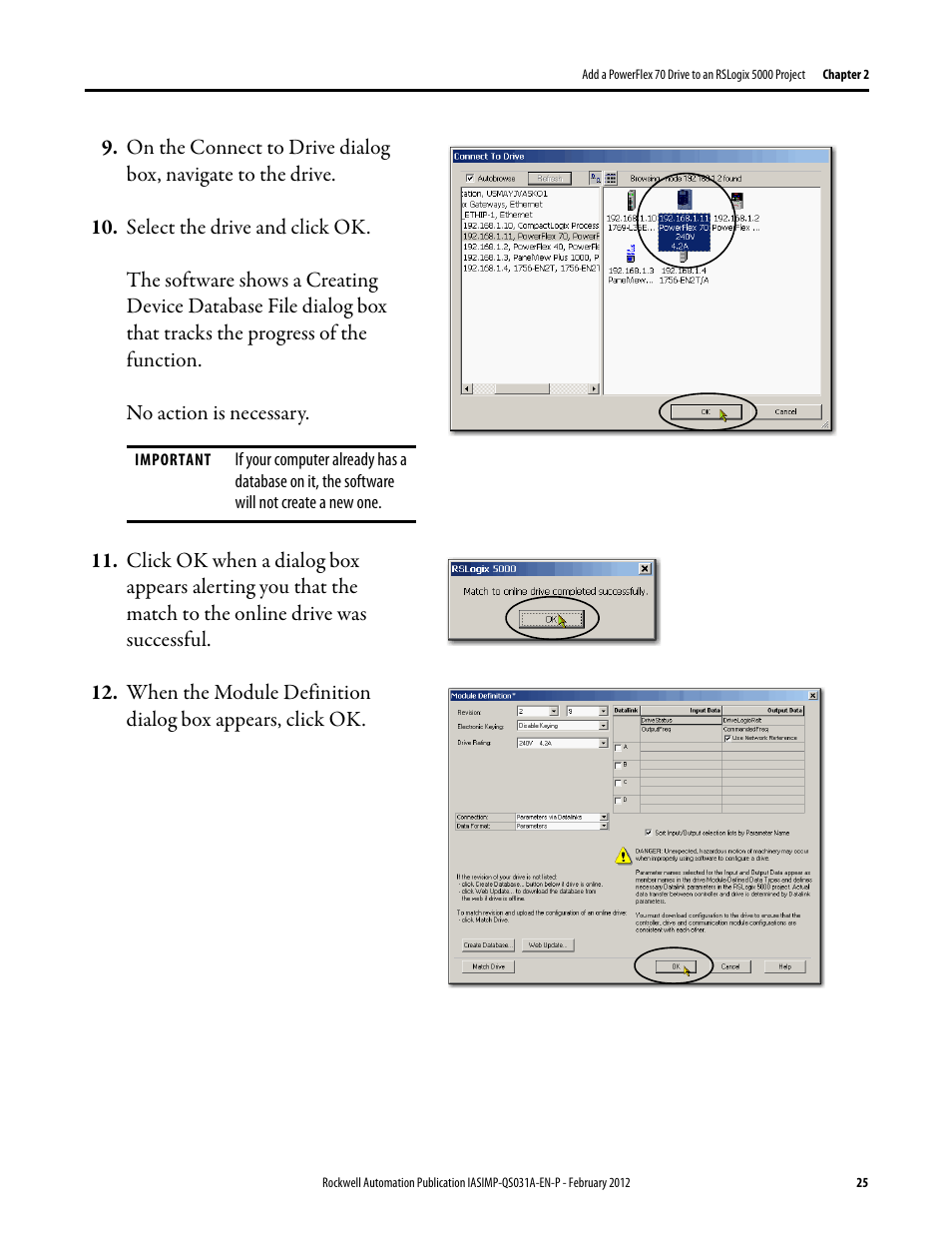 Rockwell Automation Logix5000 Control Systems: Connect PowerFlex 70 Drives over EtherNet/IP Quick Start User Manual | Page 25 / 40