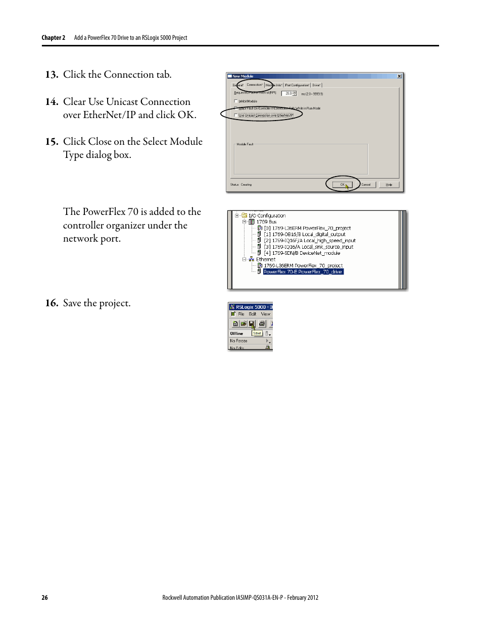 Rockwell Automation Logix5000 Control Systems: Connect PowerFlex 70 Drives over EtherNet/IP Quick Start User Manual | Page 26 / 40