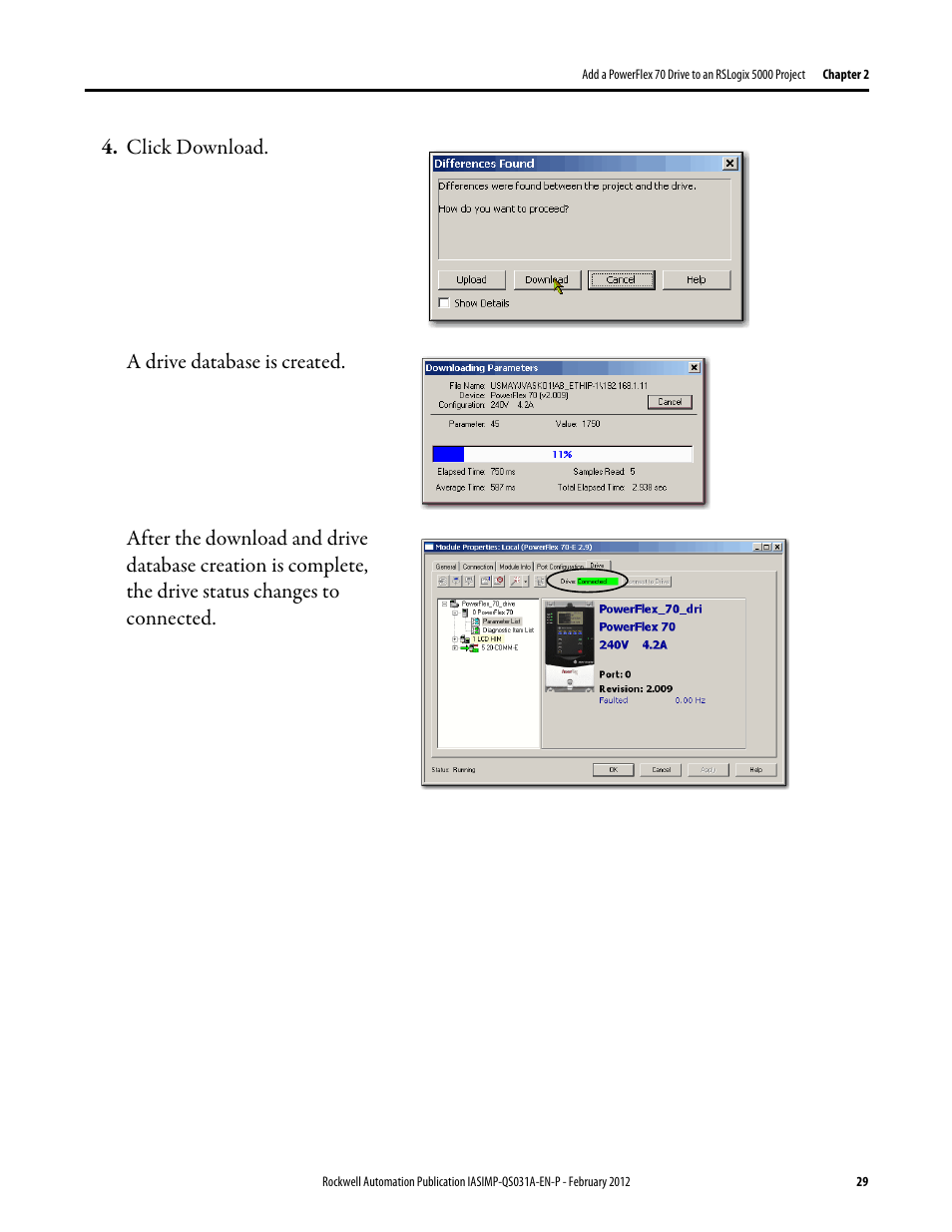 Rockwell Automation Logix5000 Control Systems: Connect PowerFlex 70 Drives over EtherNet/IP Quick Start User Manual | Page 29 / 40