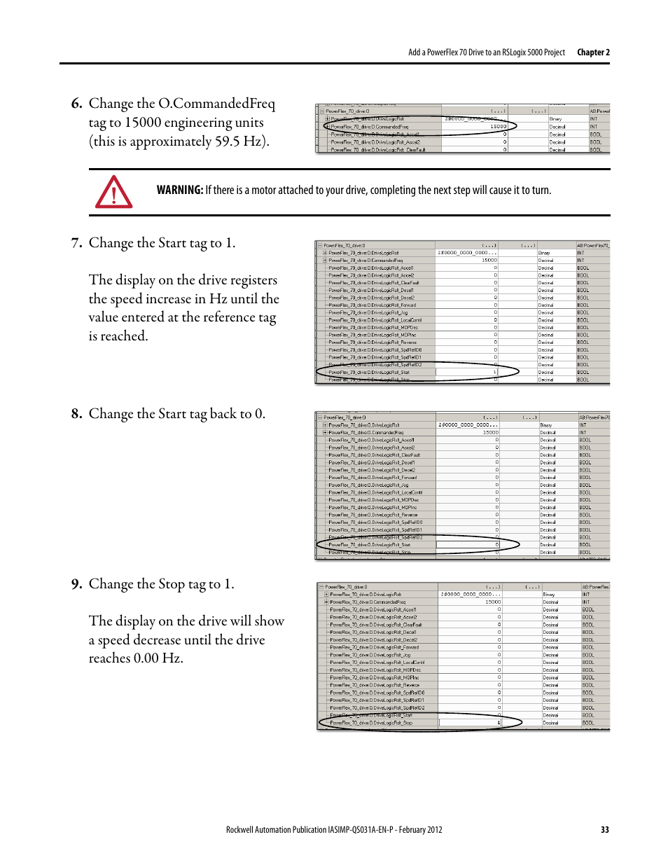 Rockwell Automation Logix5000 Control Systems: Connect PowerFlex 70 Drives over EtherNet/IP Quick Start User Manual | Page 33 / 40