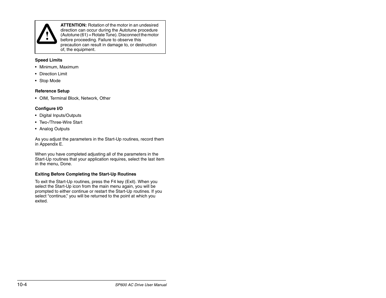 Rockwell Automation SP600 AC Drive User Manual Version 1.0 User Manual | Page 120 / 300