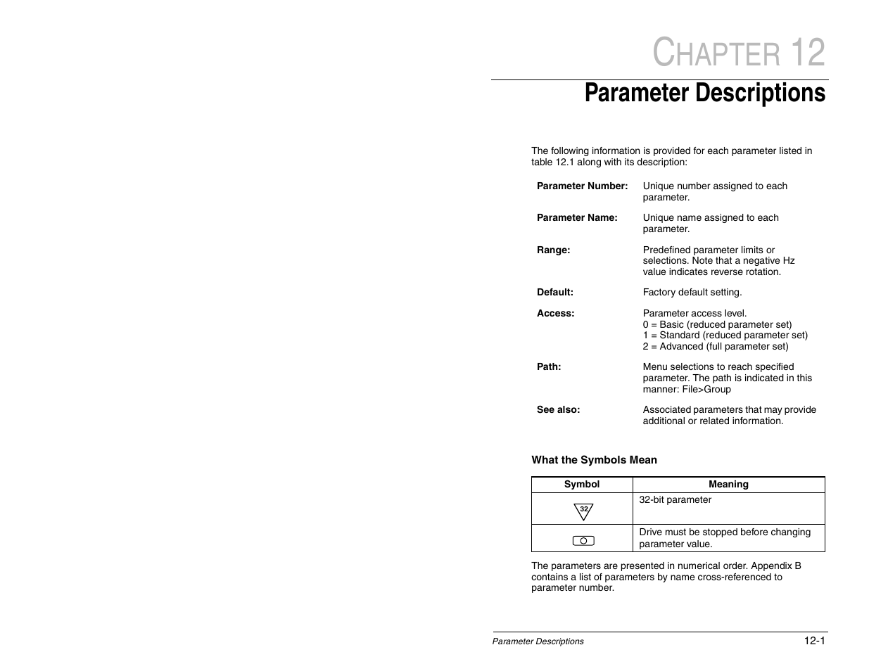 Hapter, Parameter descriptions | Rockwell Automation SP600 AC Drive User Manual Version 1.0 User Manual | Page 131 / 300