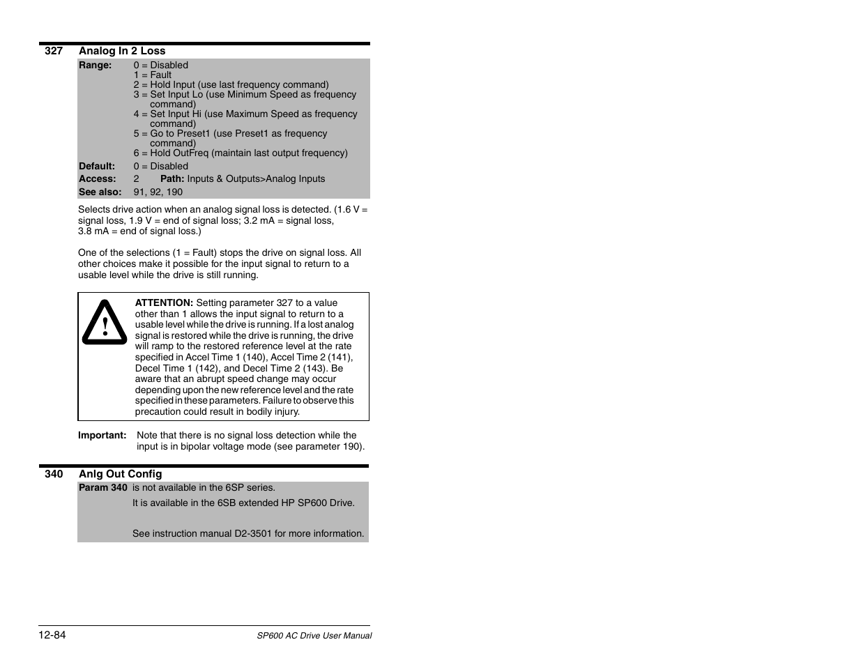 Rockwell Automation SP600 AC Drive User Manual Version 1.0 User Manual | Page 214 / 300