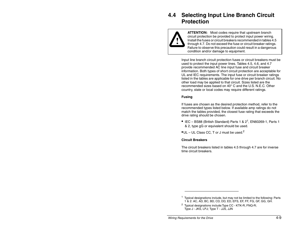 4 selecting input line branch circuit protection | Rockwell Automation SP600 AC Drive User Manual Version 1.0 User Manual | Page 63 / 300