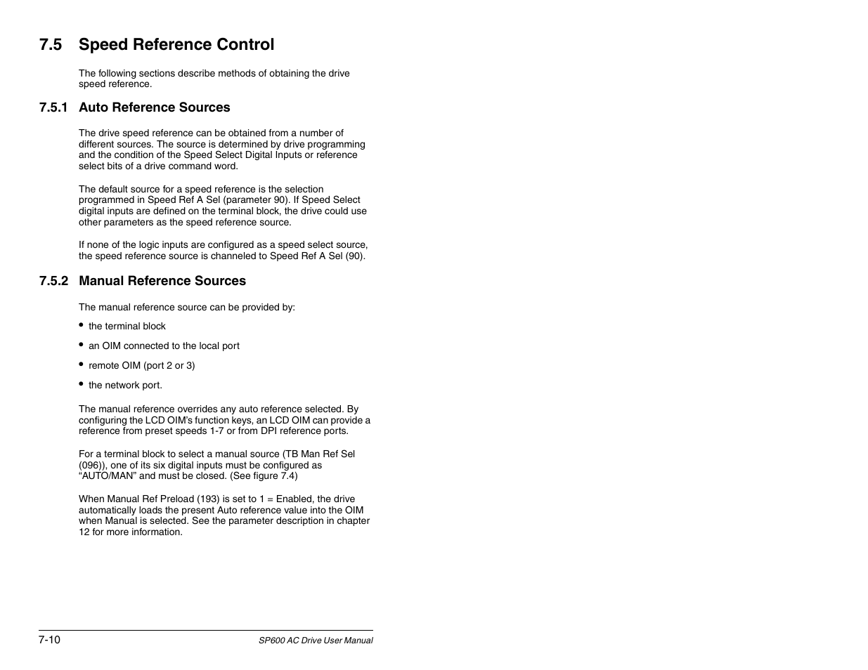 5 speed reference control | Rockwell Automation SP600 AC Drive User Manual Version 1.0 User Manual | Page 92 / 300