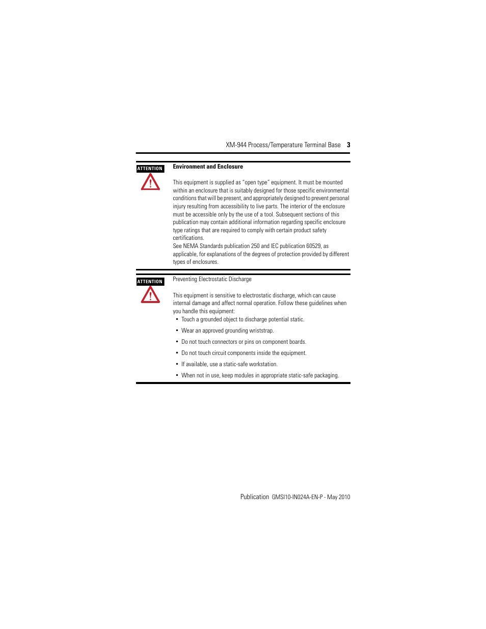 Rockwell Automation 1440-TB-E XM-944 Process/Temperature Terminal Base User Manual | Page 3 / 24
