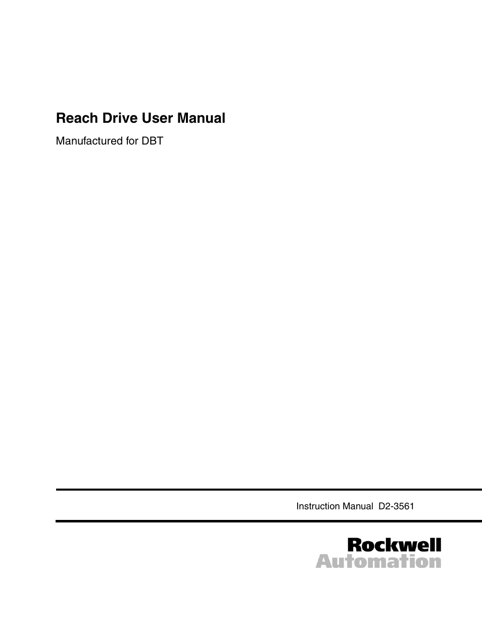 Rockwell Automation Liqui-Flo DBT Reach Drive User Manual | 248 pages