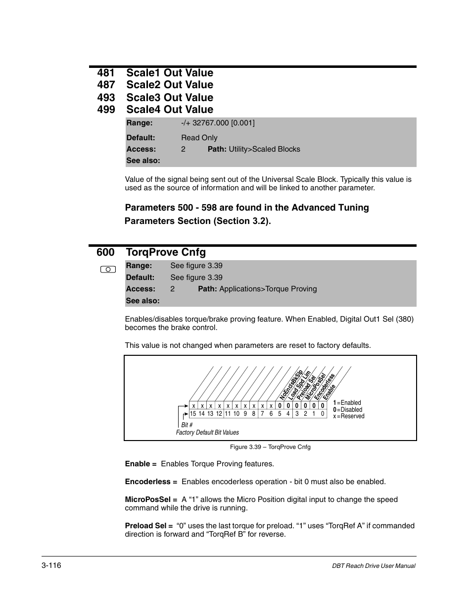 600 torqprove cnfg | Rockwell Automation Liqui-Flo DBT Reach Drive User Manual | Page 142 / 248