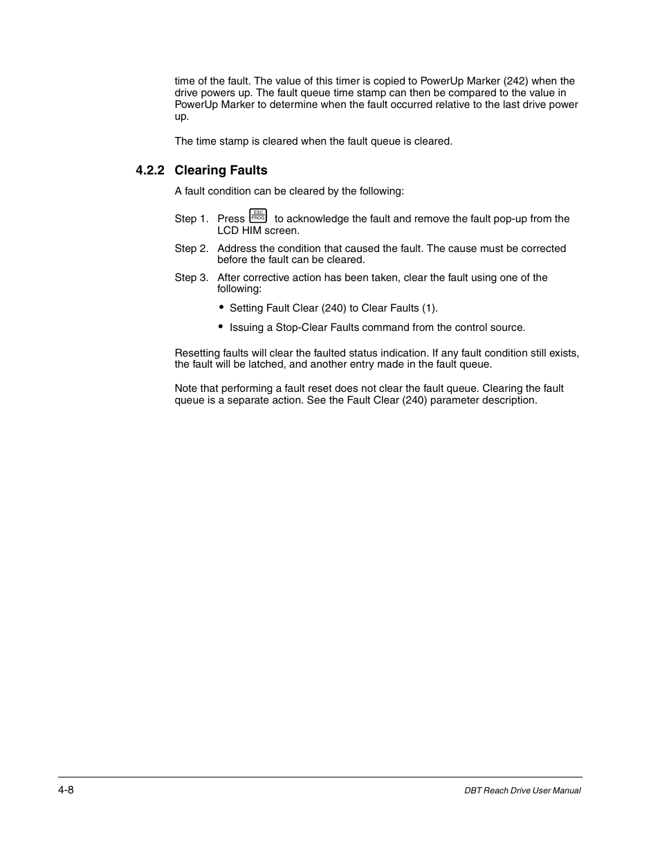 2 clearing faults -8 | Rockwell Automation Liqui-Flo DBT Reach Drive User Manual | Page 188 / 248