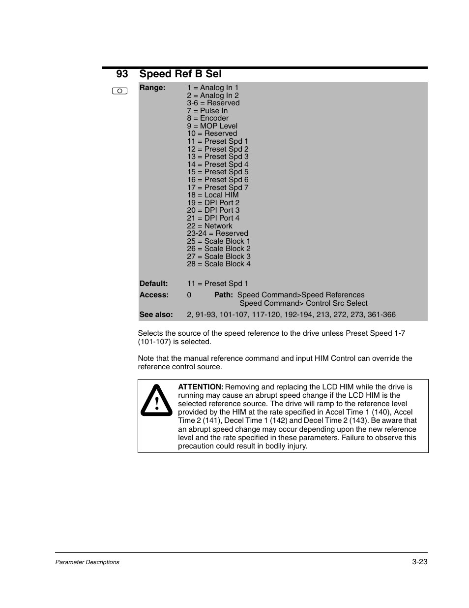 93 speed ref b sel | Rockwell Automation Liqui-Flo DBT Reach Drive User Manual | Page 49 / 248