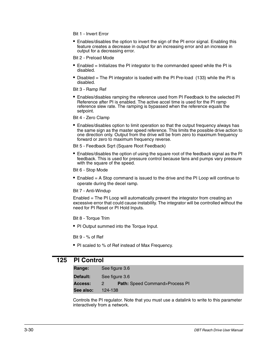 125 pi control | Rockwell Automation Liqui-Flo DBT Reach Drive User Manual | Page 56 / 248