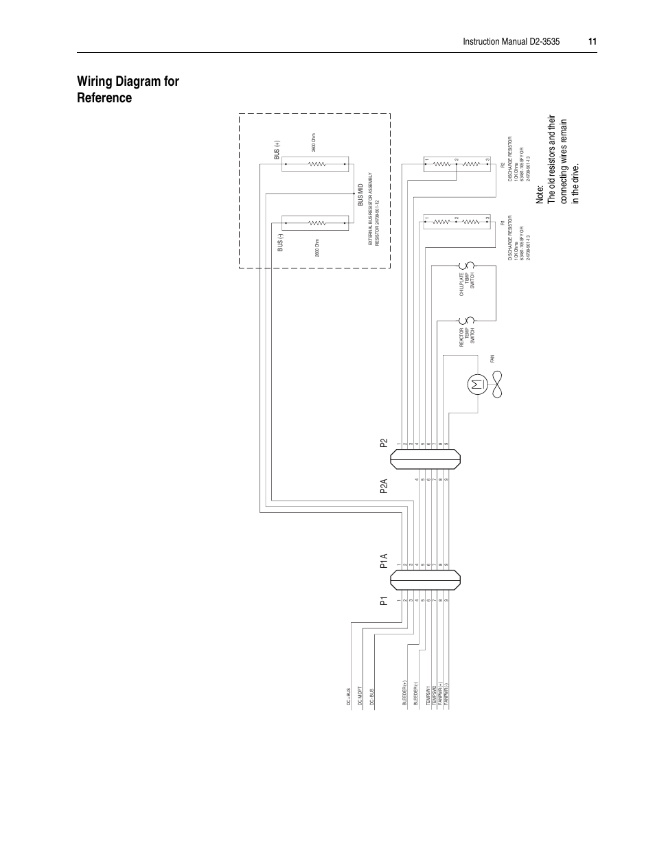 Wiring diagram for reference | Rockwell Automation LiquiFlo 1.0 and 1.5 External Bus Resistor Kit (400 Amp) User Manual | Page 11 / 12