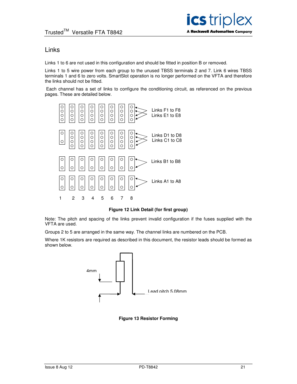 Links | Rockwell Automation T8842 Trusted Versatile FTA User Manual | Page 21 / 24