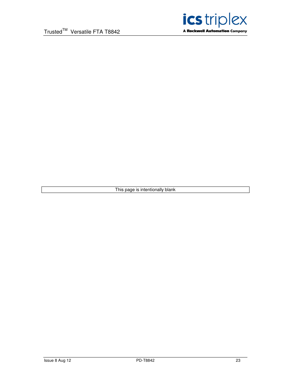 Rockwell Automation T8842 Trusted Versatile FTA User Manual | Page 23 / 24