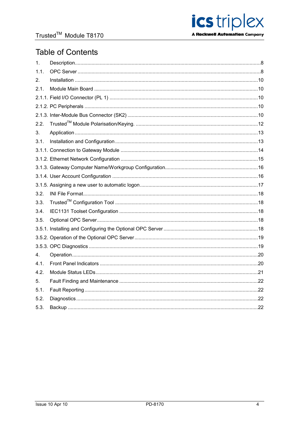 Rockwell Automation T8170 Trusted Gateway Module User Manual | Page 4 / 25