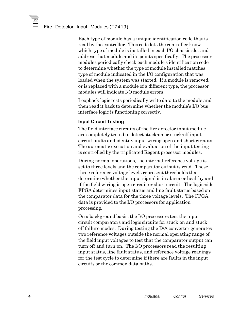 Rockwell Automation T7419 ICS Regent+Plus Fire Detector Input Modules User Manual | Page 4 / 20