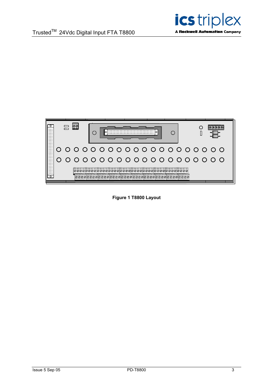 Trusted | Rockwell Automation T8800 Trusted 40 Channel 24V dc Digital Input FTA User Manual | Page 3 / 12