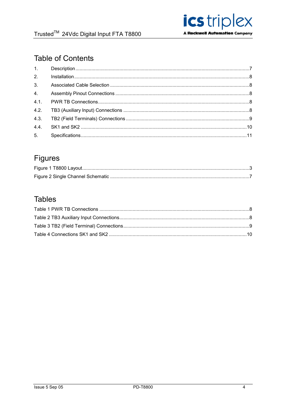 Rockwell Automation T8800 Trusted 40 Channel 24V dc Digital Input FTA User Manual | Page 4 / 12