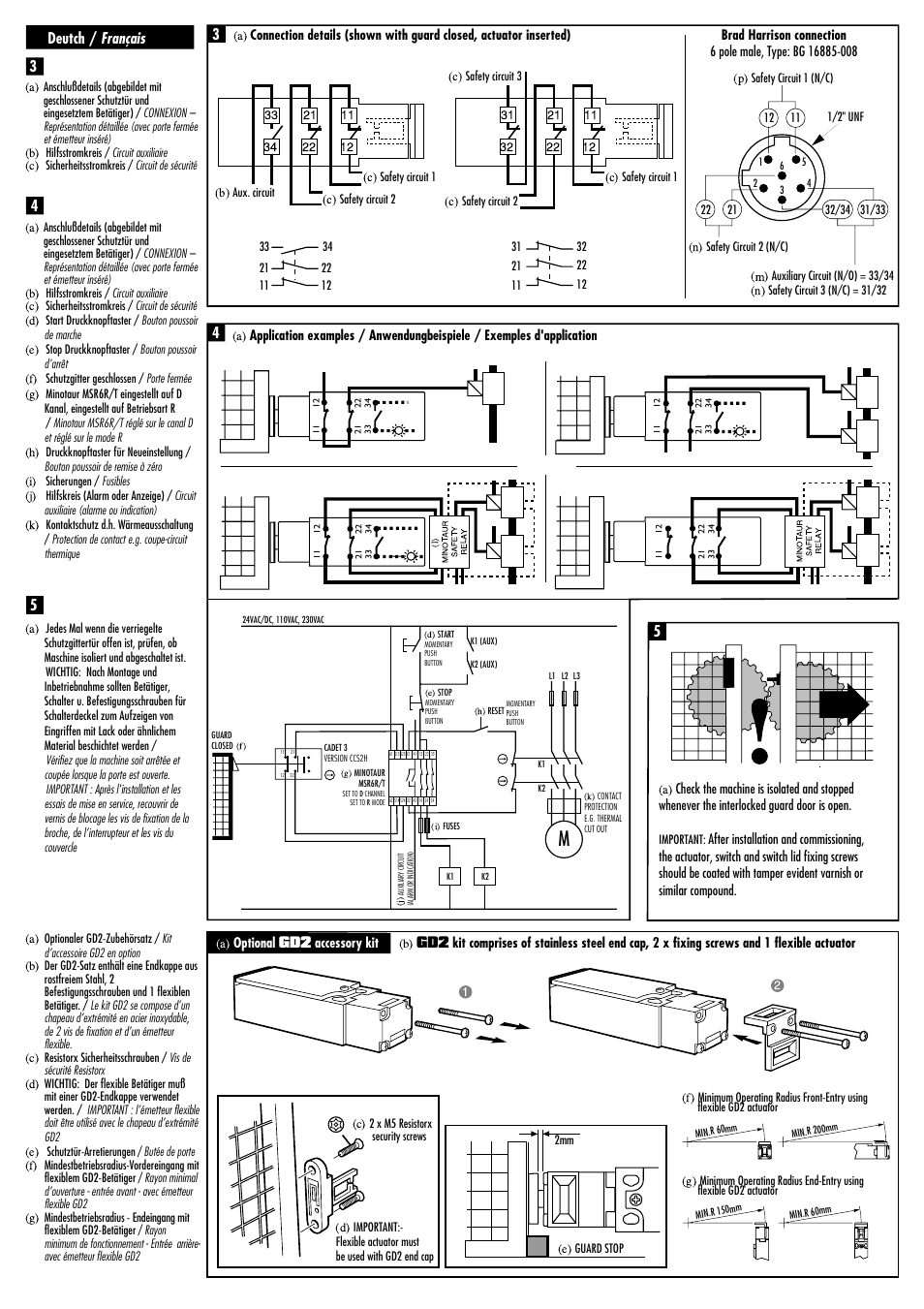 Français, Deutch | Rockwell Automation 440K Cadet 3--Compact Tongue Operated Interlock Safety Switch User Manual | Page 2 / 4