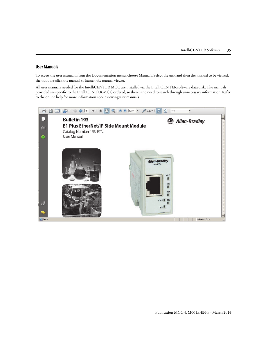 User manuals | Rockwell Automation 2500 IntelliCENTER Software User Manual | Page 35 / 60