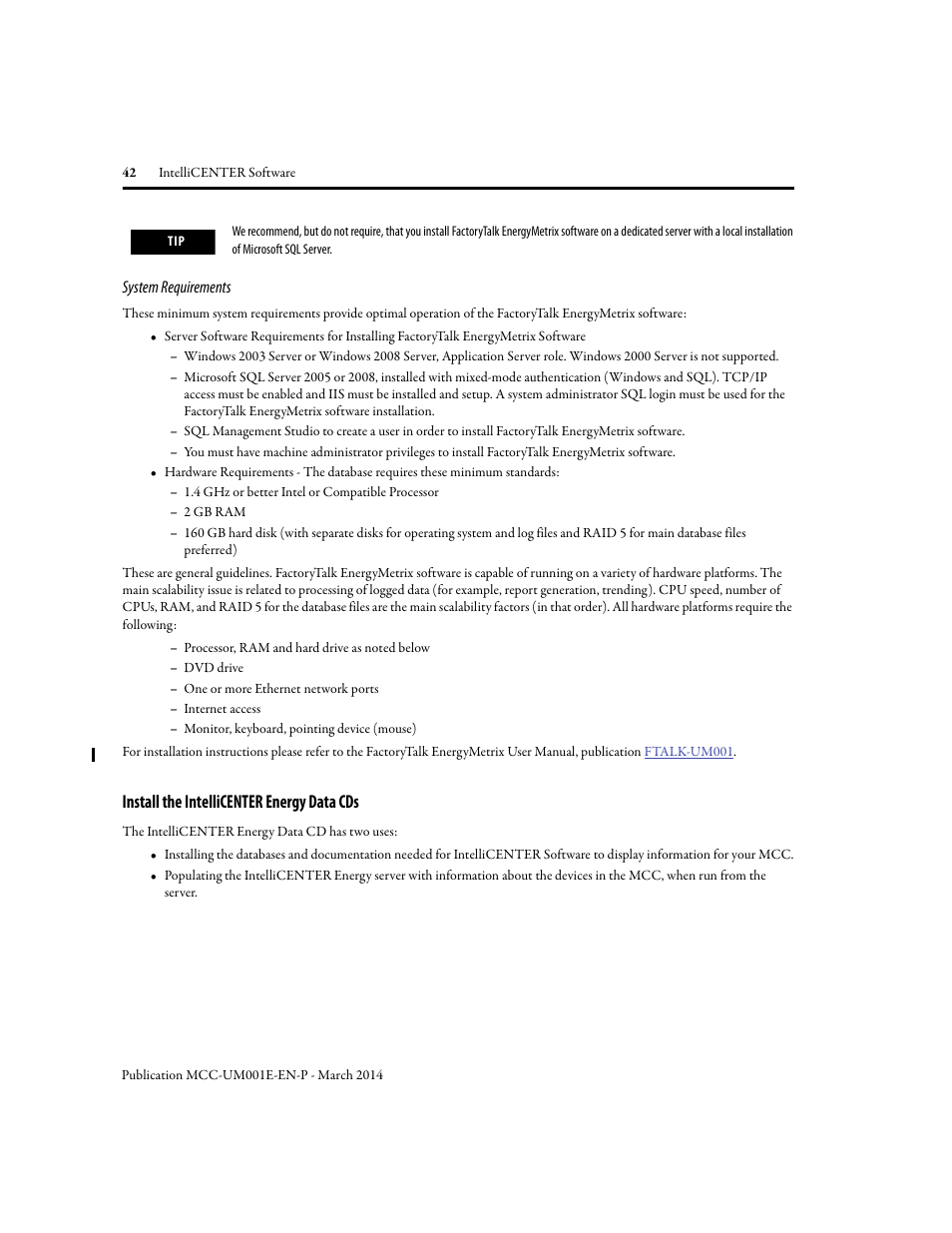 Install the intellicenter energy data cds | Rockwell Automation 2500 IntelliCENTER Software User Manual | Page 42 / 60