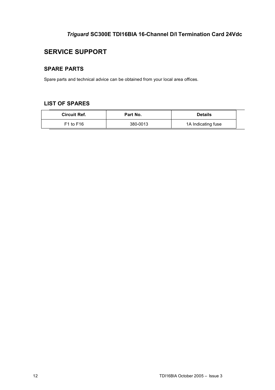 Service support | Rockwell Automation TDI16BIA 16 - Channel Digital Input Termination Card 24Vdc User Manual | Page 11 / 11