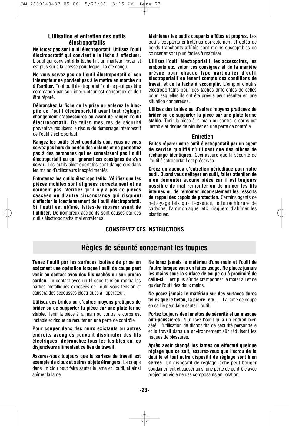 Règles de sécurité concernant les toupies | Bosch PR10E User Manual | Page 23 / 64