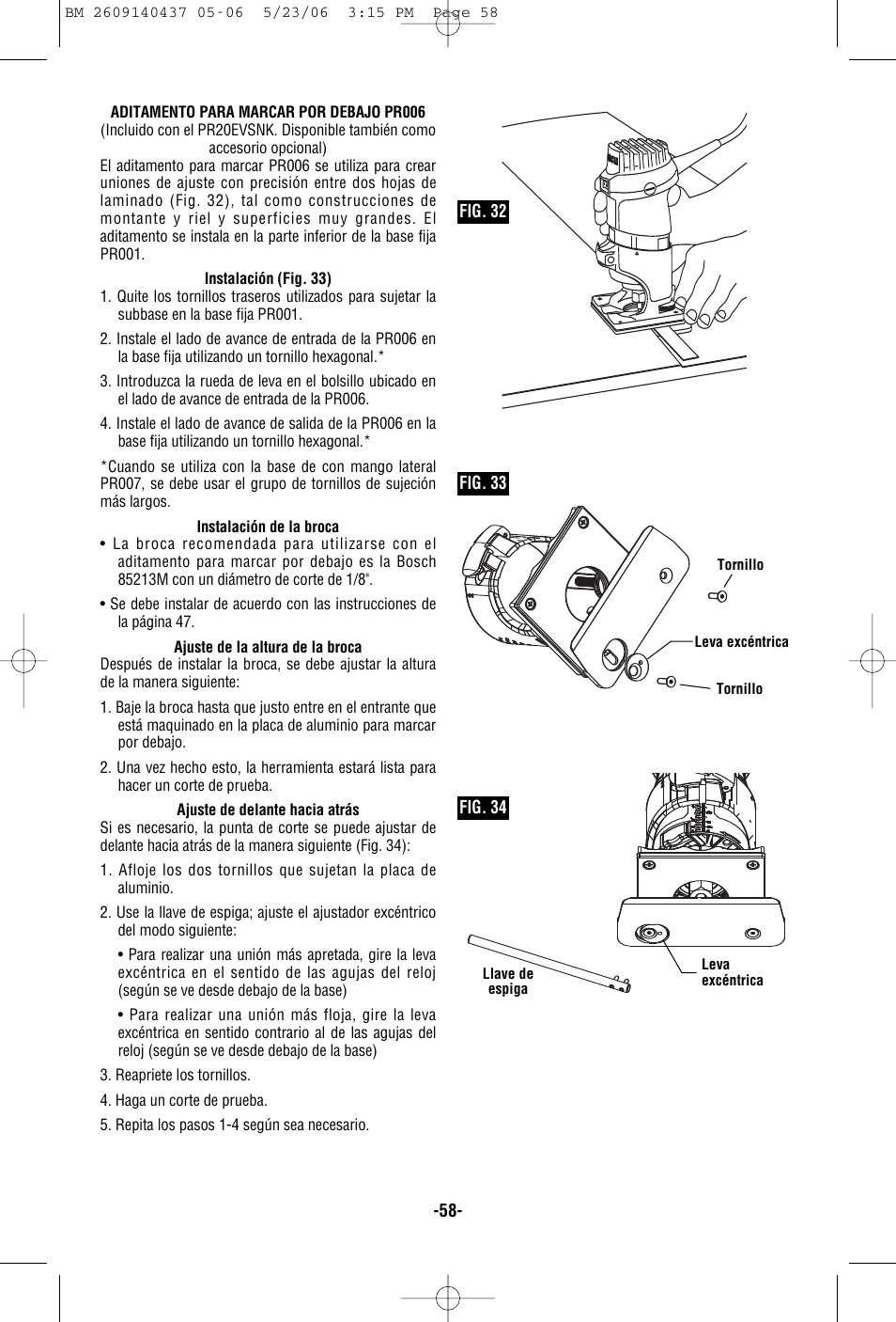 Bosch PR10E User Manual | Page 58 / 64